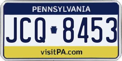 PA license plate JCQ8453