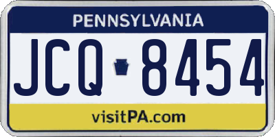 PA license plate JCQ8454