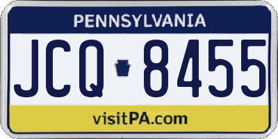 PA license plate JCQ8455