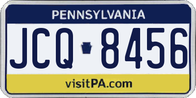 PA license plate JCQ8456