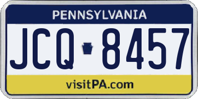 PA license plate JCQ8457