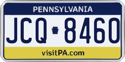 PA license plate JCQ8460