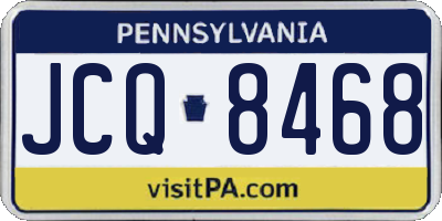 PA license plate JCQ8468