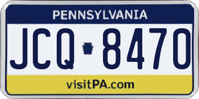 PA license plate JCQ8470