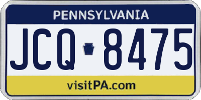 PA license plate JCQ8475
