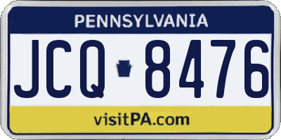 PA license plate JCQ8476