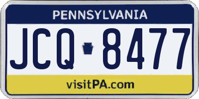 PA license plate JCQ8477