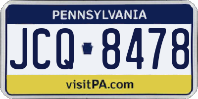 PA license plate JCQ8478