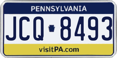 PA license plate JCQ8493