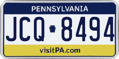 PA license plate JCQ8494