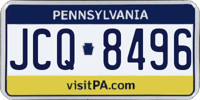 PA license plate JCQ8496