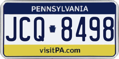 PA license plate JCQ8498