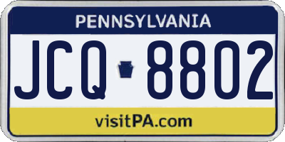 PA license plate JCQ8802