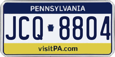 PA license plate JCQ8804