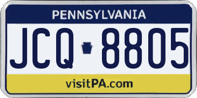 PA license plate JCQ8805