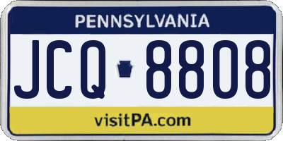 PA license plate JCQ8808