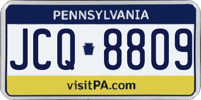 PA license plate JCQ8809