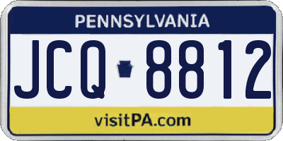PA license plate JCQ8812