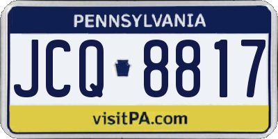 PA license plate JCQ8817