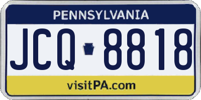 PA license plate JCQ8818