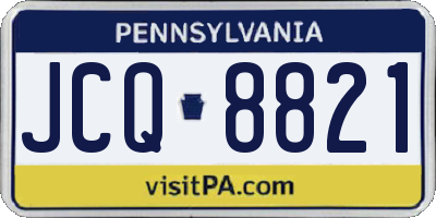 PA license plate JCQ8821