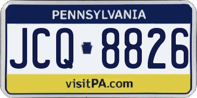 PA license plate JCQ8826