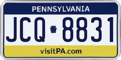 PA license plate JCQ8831