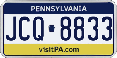 PA license plate JCQ8833