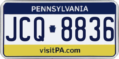 PA license plate JCQ8836