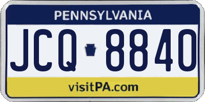 PA license plate JCQ8840