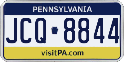 PA license plate JCQ8844