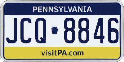 PA license plate JCQ8846