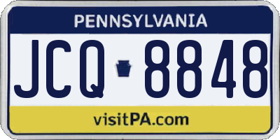 PA license plate JCQ8848
