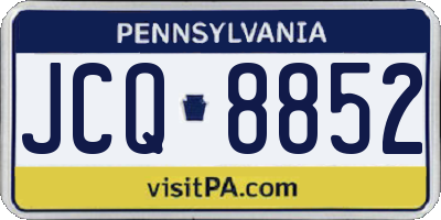 PA license plate JCQ8852