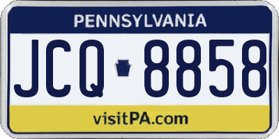 PA license plate JCQ8858