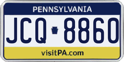 PA license plate JCQ8860