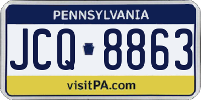 PA license plate JCQ8863