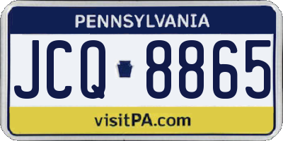 PA license plate JCQ8865