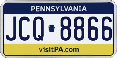 PA license plate JCQ8866