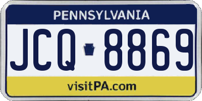 PA license plate JCQ8869