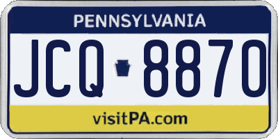 PA license plate JCQ8870
