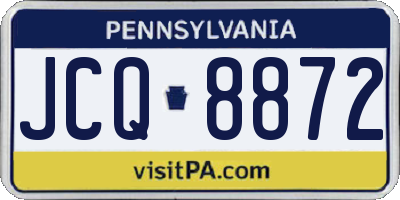 PA license plate JCQ8872
