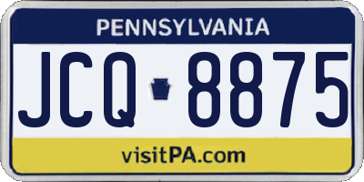 PA license plate JCQ8875