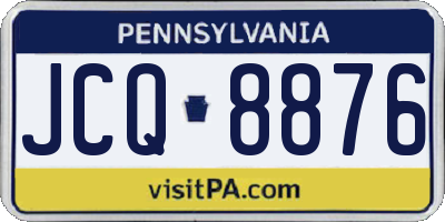 PA license plate JCQ8876