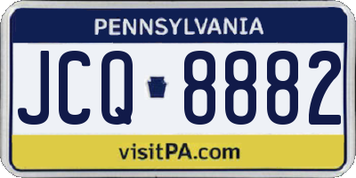 PA license plate JCQ8882