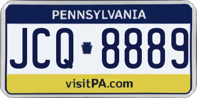 PA license plate JCQ8889