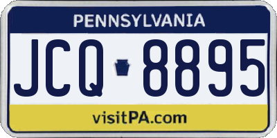PA license plate JCQ8895