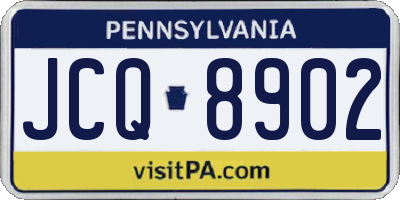 PA license plate JCQ8902