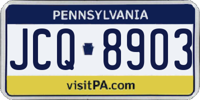 PA license plate JCQ8903