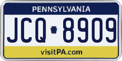 PA license plate JCQ8909